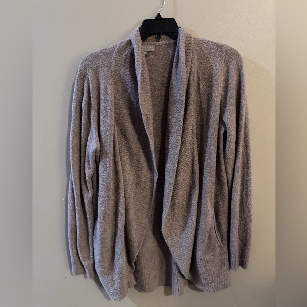 Barefoot Dreams CozyChic Lite Open Front Cardigan Gray L/XL Soft Lounge Sweater